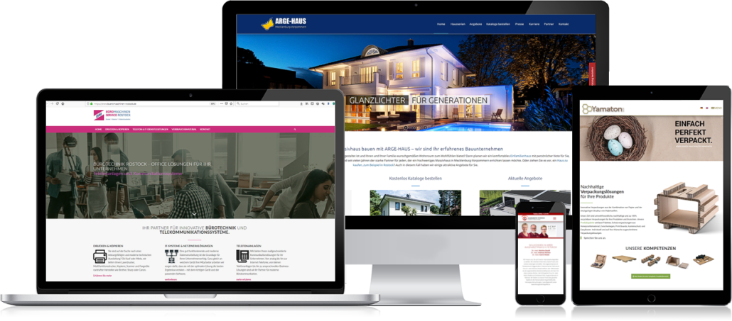 Wir erstellen Ihre Internetseite im modernen Webdesign. Werbeagentur Rostock.