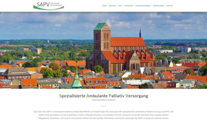 Webdesign in Wismar. Die Internetseite der SAPV ordwest Mecklenburg.