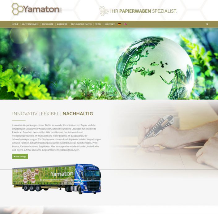 yamaton-internetseite Internetseite der Yamaton Paper GmbH in Rostock